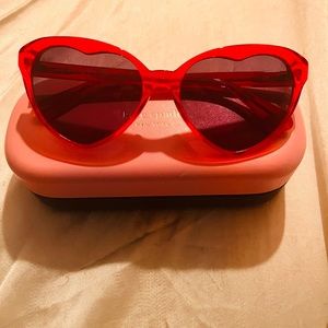 Kate Spade heart sunglasses! Lightly used. Fun and cheeky. Original $170
